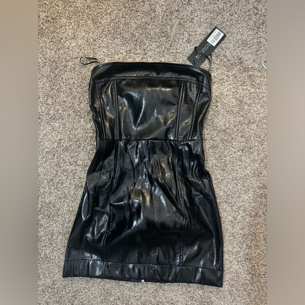 White Fox size Small Same Energy Mini Dress Leather Mini dress